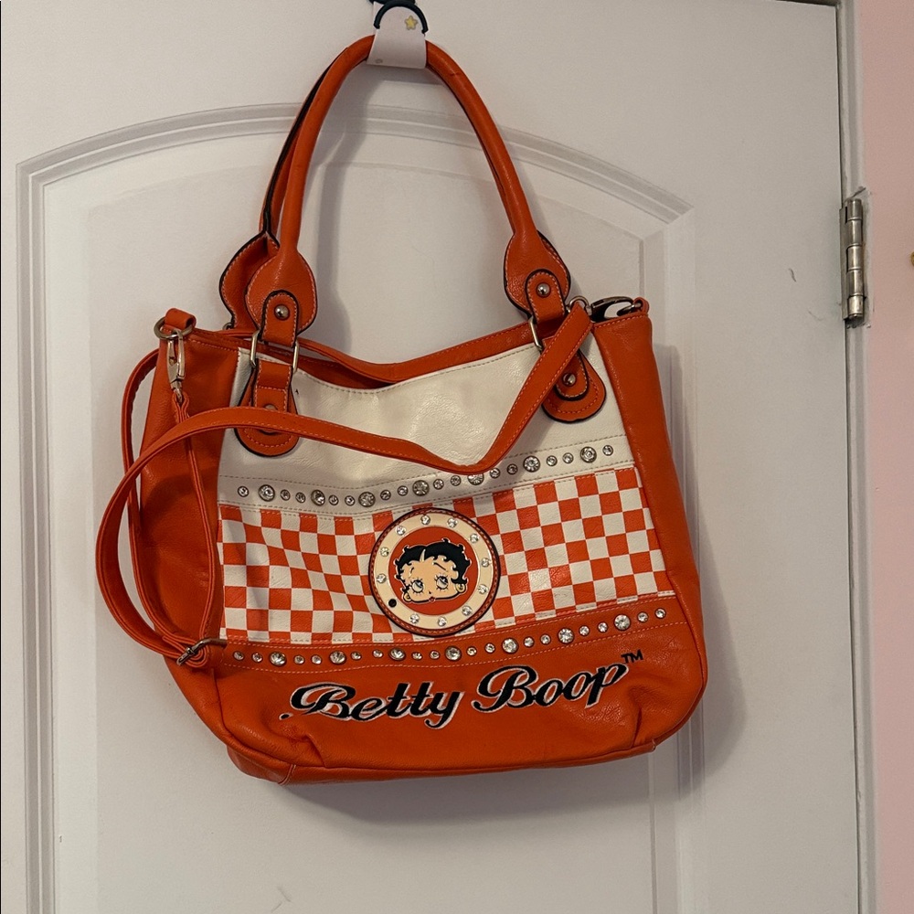 Betty Boop Orange and White Shoulder Bag